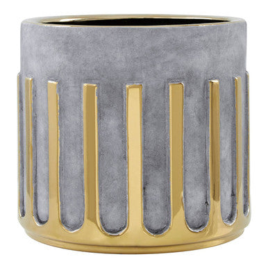 Orsina Harlie Small Ceramic Planter – Grey and Gold Succulent Pot