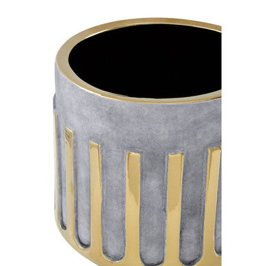 Orsina Harlie Small Ceramic Planter – Grey and Gold Succulent Pot