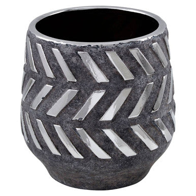 Orsina Helaine Small Geometric Planter – Grey and Silver Succulent Pot