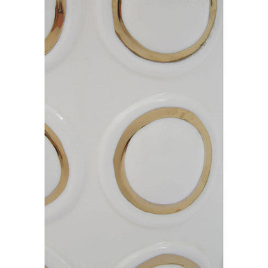 Orsina Curva Large White and Gold Ceramic Vase – Tall Sculptural Decor
