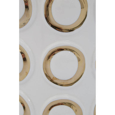 Orsina Curva Small Ceramic Vase – White and Gold Modern Table Decor