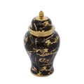 Orsina Marmo Large Ceramic Jar – Black and Gold Marble Effect