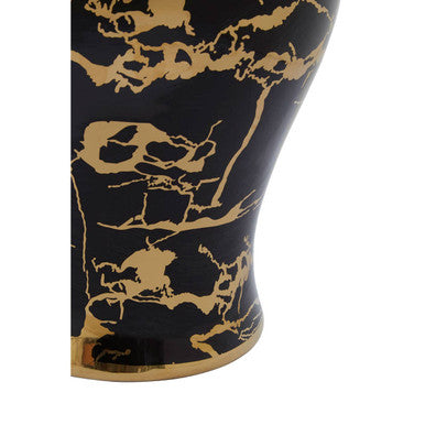 Orsina Marmo Large Ceramic Jar – Black and Gold Marble Effect