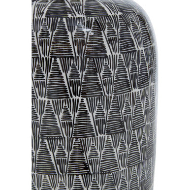 Orsina Punto Large Ceramic Jar – Black and White Monochrome Decor