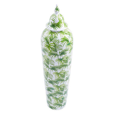 Orsina Selva Small Botanic Jar – Green and White Ceramic Storage