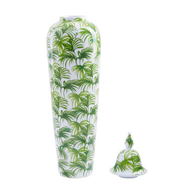 Orsina Selva Small Botanic Jar – Green and White Ceramic Storage