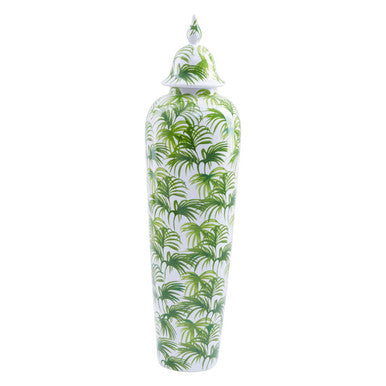Orsina Selva Small Botanic Jar – Green and White Ceramic Storage