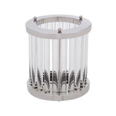 Orsina Franklin Small Silver and Fluted Glass Candle Holder
