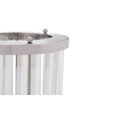 Orsina Franklin Small Silver and Fluted Glass Candle Holder