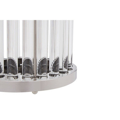 Orsina Franklin Small Silver and Fluted Glass Candle Holder