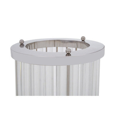 Orsina Franklin Small Silver and Fluted Glass Candle Holder