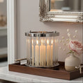 Orsina Franklin Small Silver and Fluted Glass Candle Holder