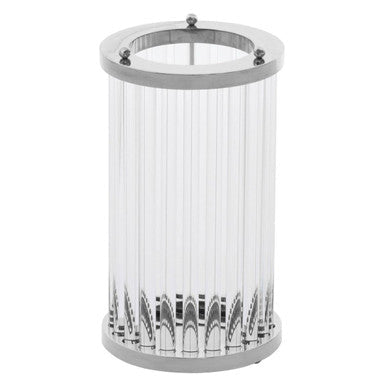 Orsina Franklin Large Fluted Glass and Silver Candle Holder