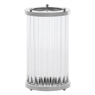 Orsina Franklin Large Fluted Glass and Silver Candle Holder