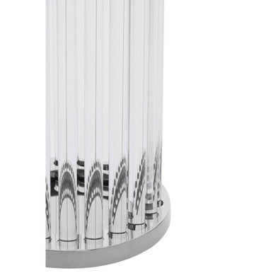 Orsina Franklin Large Fluted Glass and Silver Candle Holder
