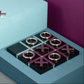 Orsina Flos Tic Tac Toe Game | Modern Black and Silver Coffee Table Decor