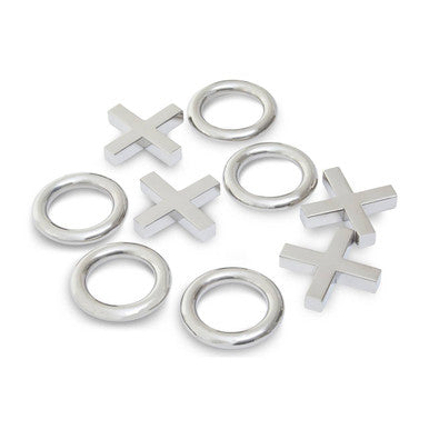 Orsina Flos Tic Tac Toe Game | Modern Black and Silver Coffee Table Decor
