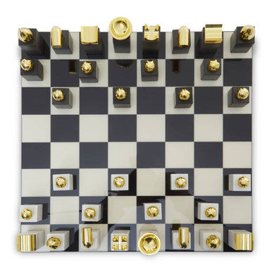 Orsina Flos Marble and Wood Chess Set – Luxury Strategy Game Decor