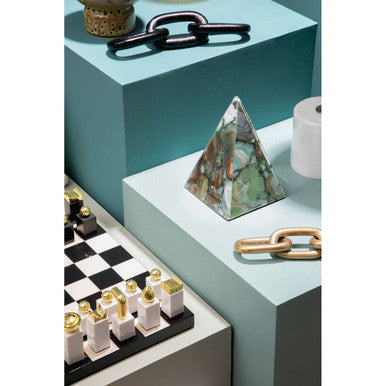 Orsina Flos Marble and Wood Chess Set – Luxury Strategy Game Decor