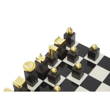 Orsina Flos Marble and Wood Chess Set – Luxury Strategy Game Decor