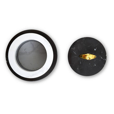 Orsina Flos Black Marble Storage Jar with Gold Finial | Luxury Canister
