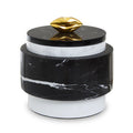 Orsina Flos Black Marble Storage Jar with Gold Finial | Luxury Canister