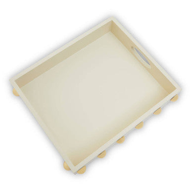 Orsina Frida Decorative Tray – Cream and Gold Studded Home Organizer