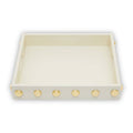 Orsina Frida Decorative Tray – Cream and Gold Studded Home Organizer