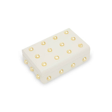 Orsina Frida Small Cream and Gold Trinket Box | Jewelry Storage Organizer