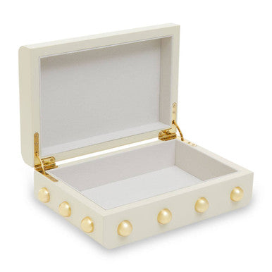 Orsina Frida Small Cream and Gold Trinket Box | Jewelry Storage Organizer