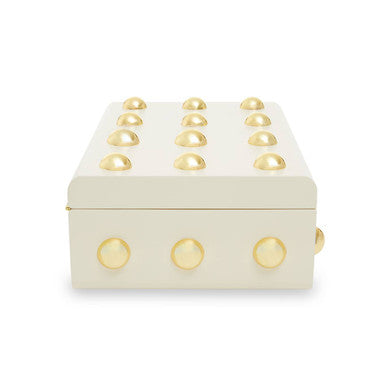 Orsina Frida Large Trinket Box | Cream and Gold Jewelry Storage