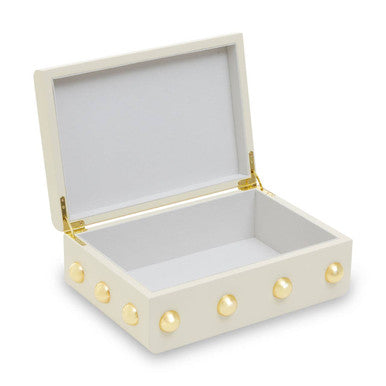 Orsina Frida Large Trinket Box | Cream and Gold Jewelry Storage