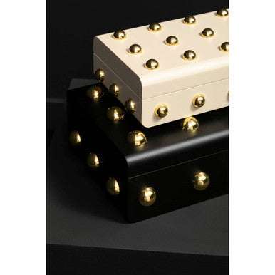 Orsina Frida Large Trinket Box | Cream and Gold Jewelry Storage