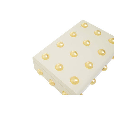 Orsina Frida Large Trinket Box | Cream and Gold Jewelry Storage