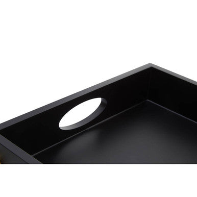 Orsina Frida Black and Gold Studded Decorative Tray for Coffee Table