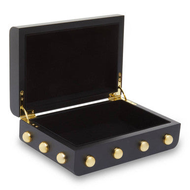 Orsina Frida Small Black and Gold Trinket Box | Modern Jewelry Storage