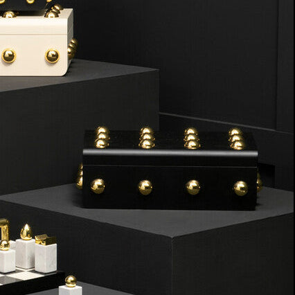 Orsina Frida Small Black and Gold Trinket Box | Modern Jewelry Storage