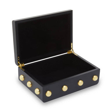 Orsina Frida Large Black and Gold Trinket Box | Wood Jewelry Storage