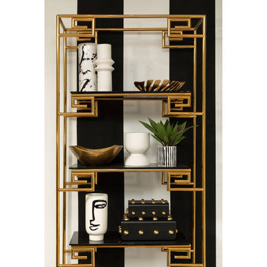Orsina Frida Large Black and Gold Trinket Box | Wood Jewelry Storage