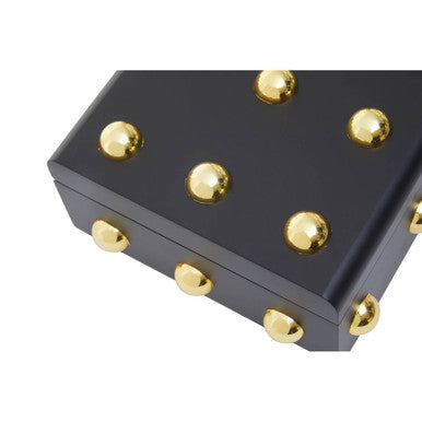 Orsina Frida Large Black and Gold Trinket Box | Wood Jewelry Storage