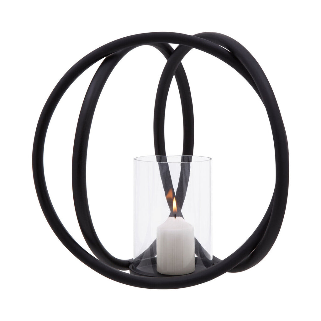 Orsina Aura Medium Matte Black Candle Holder | Modern Minimalist Decor
