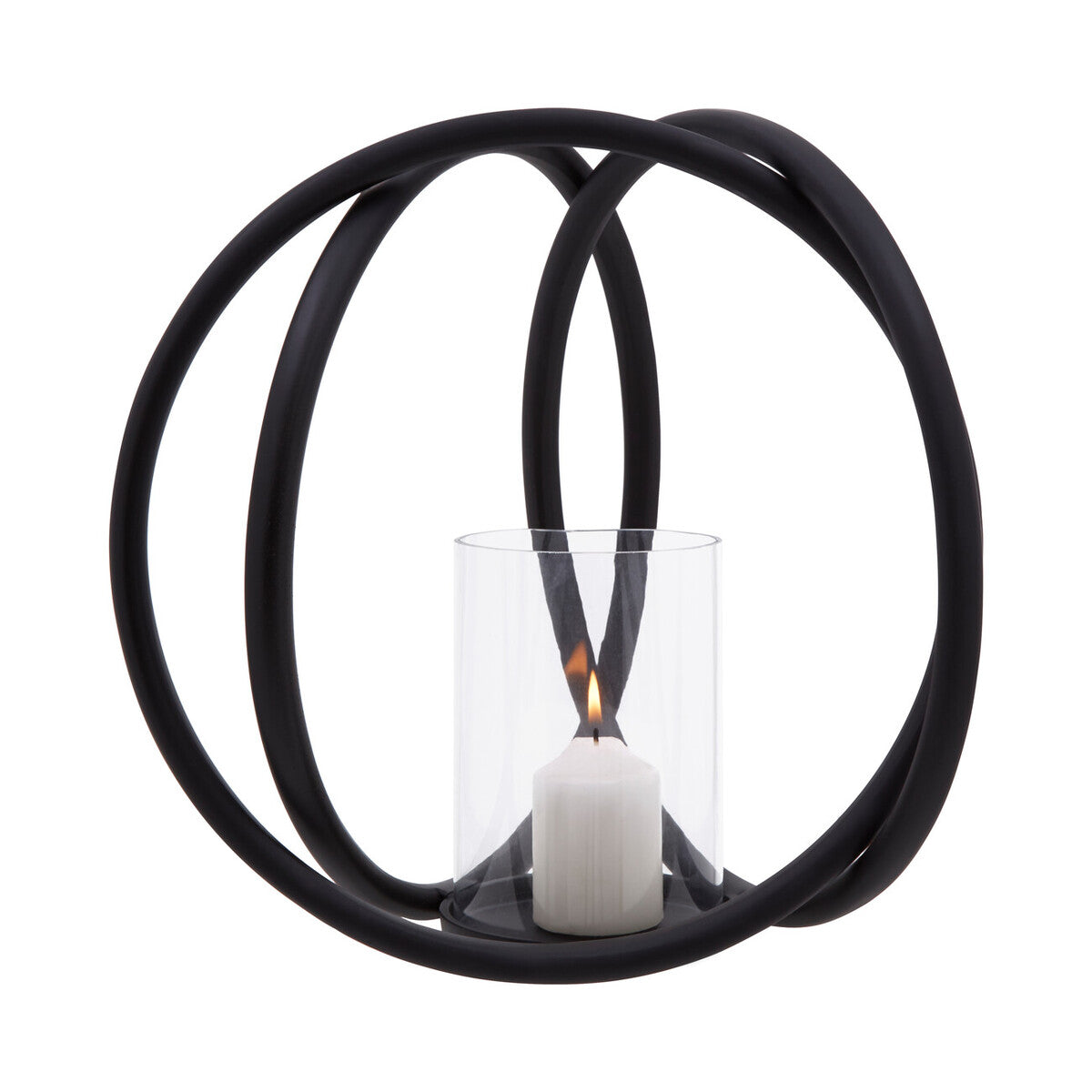 Orsina Aura Medium Matte Black Candle Holder | Modern Minimalist Decor
