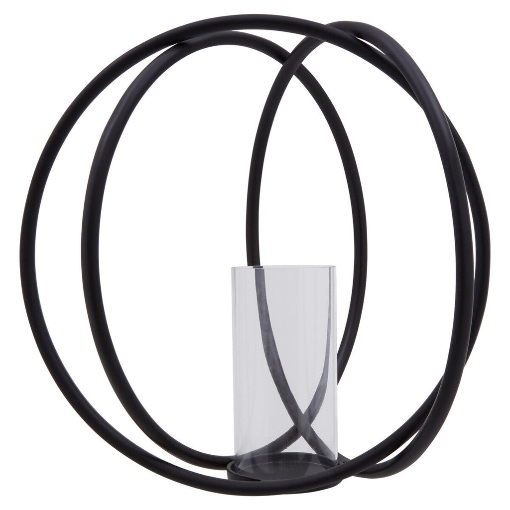 Orsina Aura Large Matte Black Candle Holder – Modern Sculptural Decor