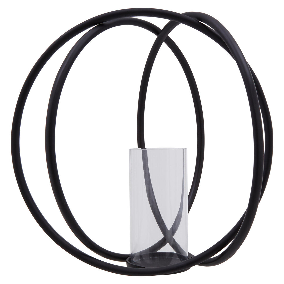 Orsina Aura Large Matte Black Candle Holder – Modern Sculptural Decor