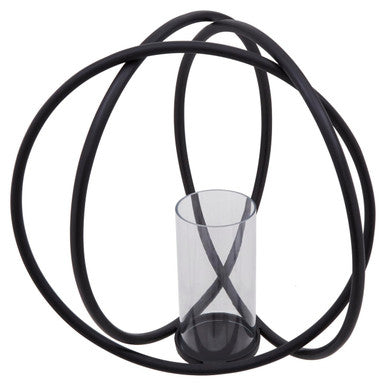 Orsina Aura Large Matte Black Candle Holder – Modern Sculptural Decor
