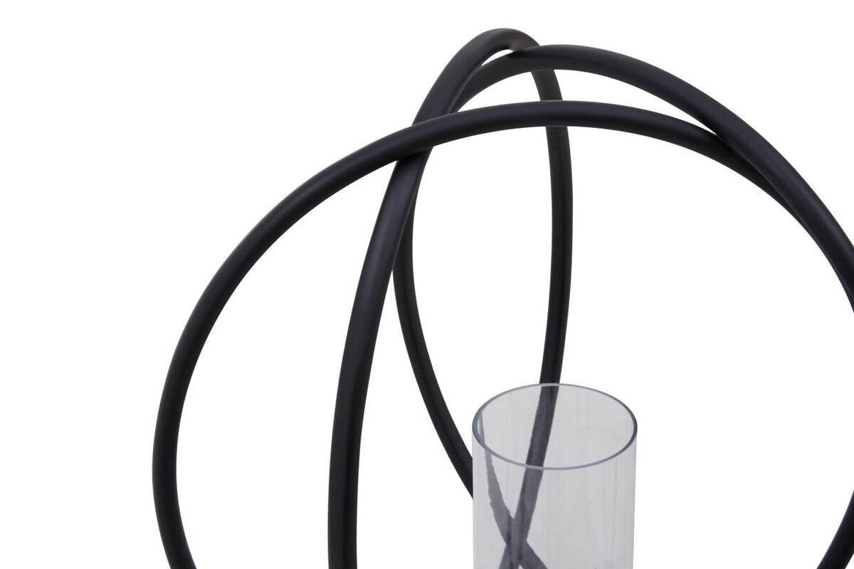 Orsina Aura Large Matte Black Candle Holder – Modern Sculptural Decor
