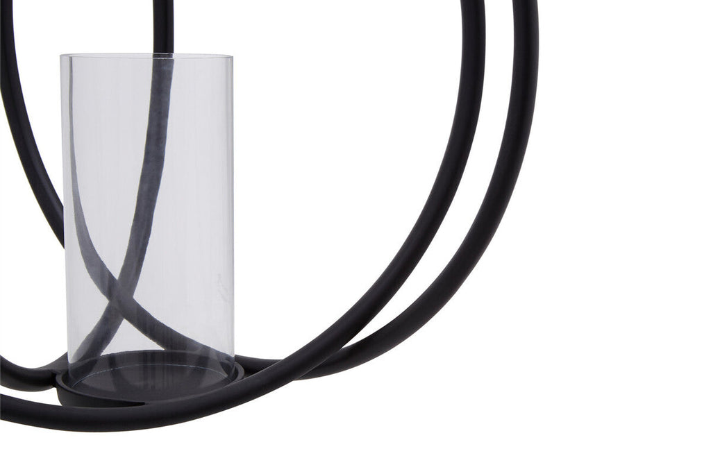 Orsina Aura Large Matte Black Candle Holder – Modern Sculptural Decor