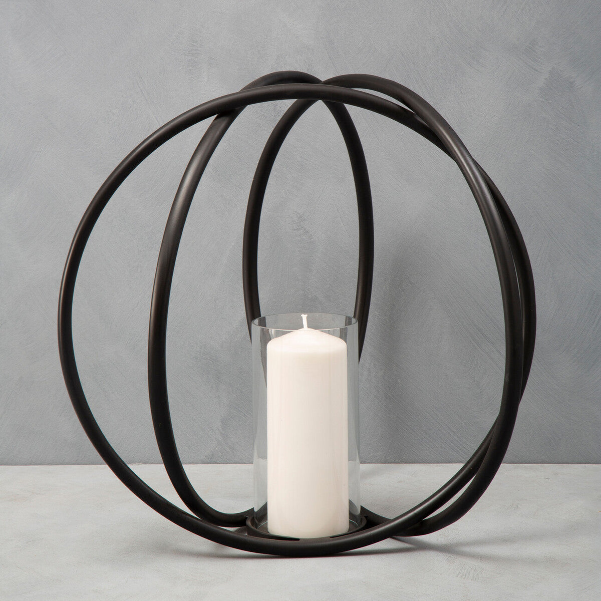 Orsina Aura Large Matte Black Candle Holder – Modern Sculptural Decor