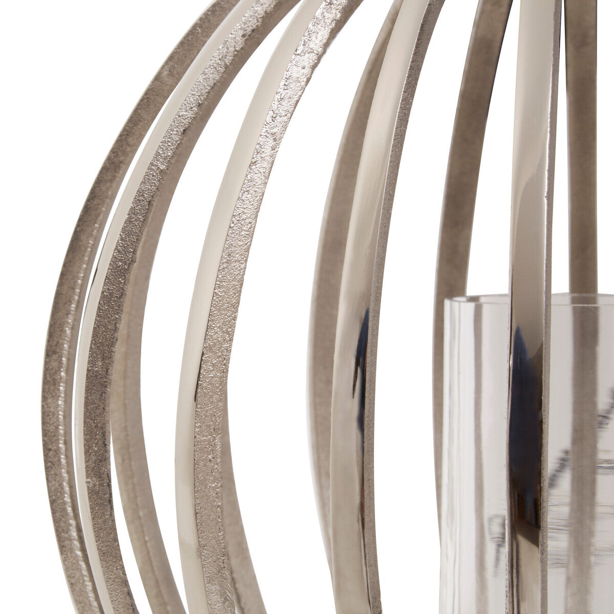 Orsina Aura Large Silver Lantern – Modern Textured Metal Candle Holder