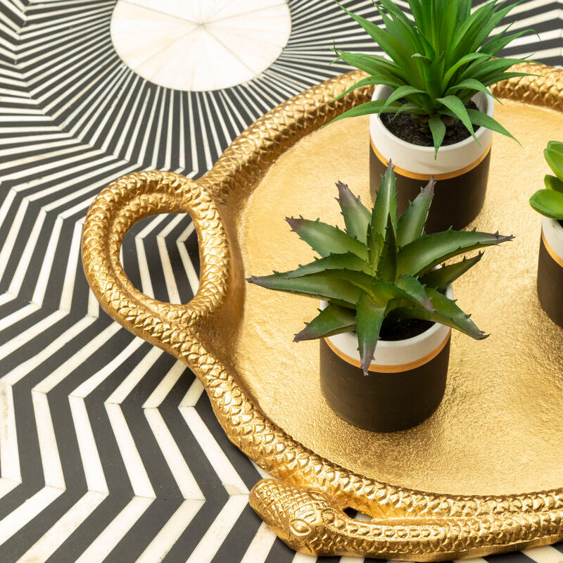 Orsina Serpent Gold Tray – Sculptural Metallic Coffee Table Decor